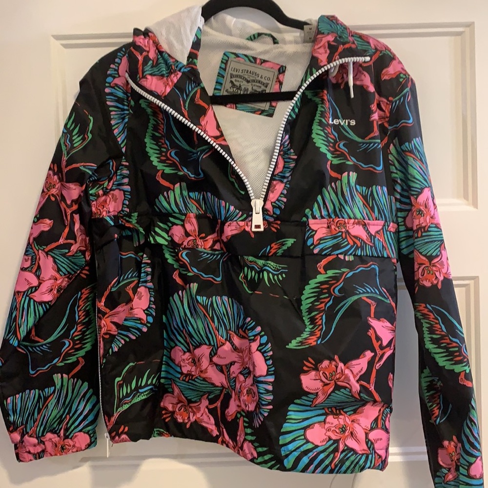 Levi’s pullover Hawaiian print floral windbreaker